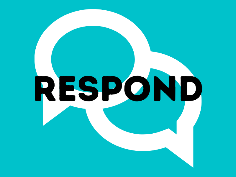 image of a two phrase bubbles with the word "respond" on top